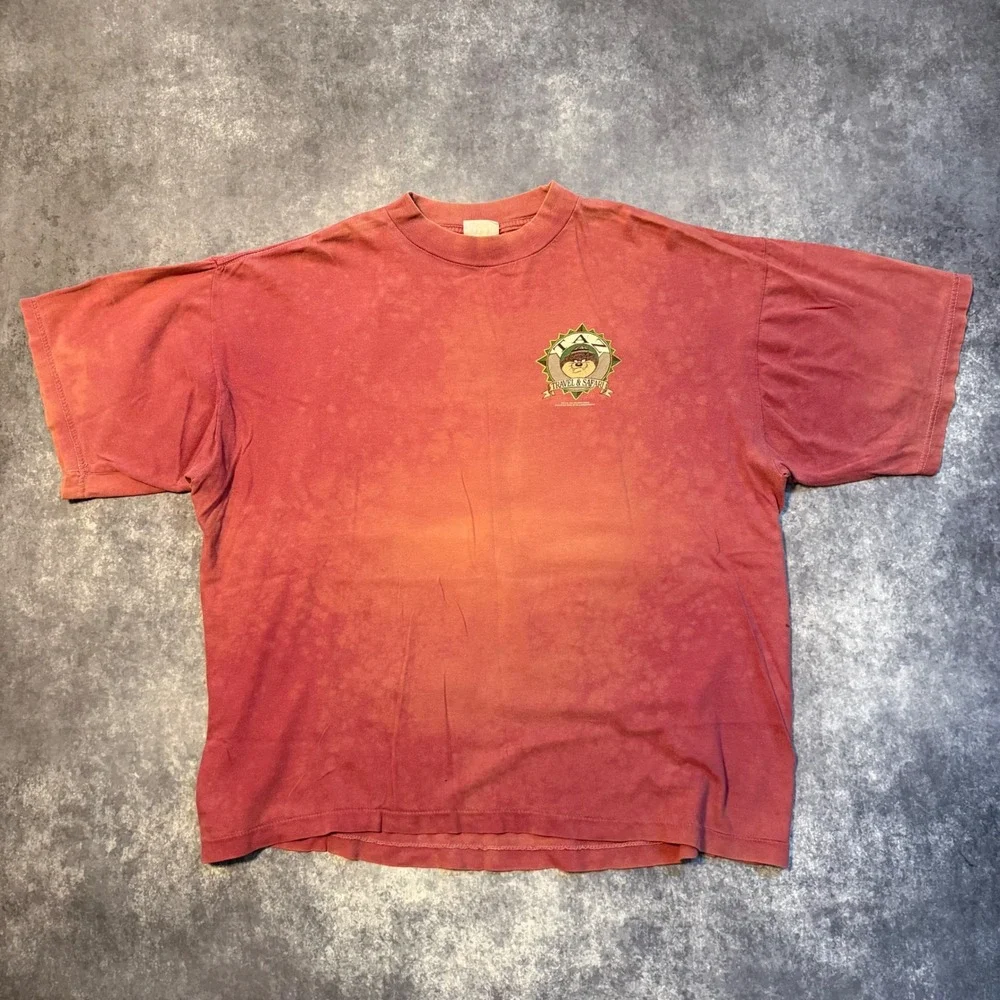 Vintage‎ 1994 Taz Travel & Safari Wildwater T-Shirt Red Looney Tunes 90s